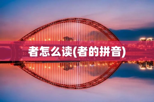 者怎么读(者的拼音)