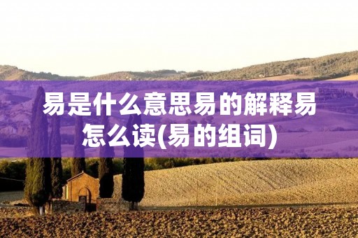 易是什么意思易的解释易怎么读(易的组词)