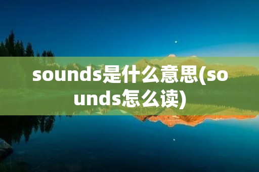 sounds是什么意思(sounds怎么读)