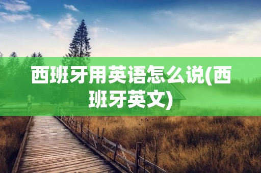 西班牙用英语怎么说(西班牙英文)