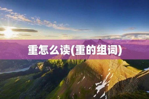 重怎么读(重的组词)