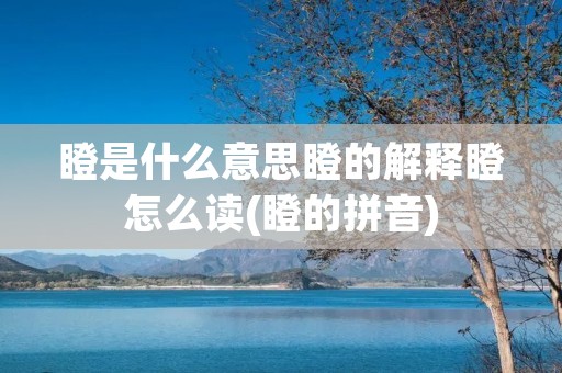 瞪是什么意思瞪的解释瞪怎么读(瞪的拼音)