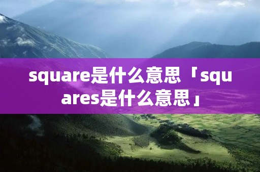 square是什么意思「squares是什么意思」