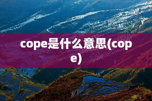 cope是什么意思(cope)