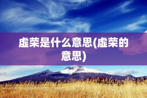 虚荣是什么意思(虚荣的意思)