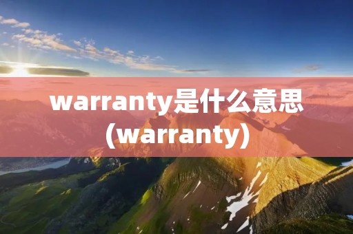 warranty是什么意思(warranty)