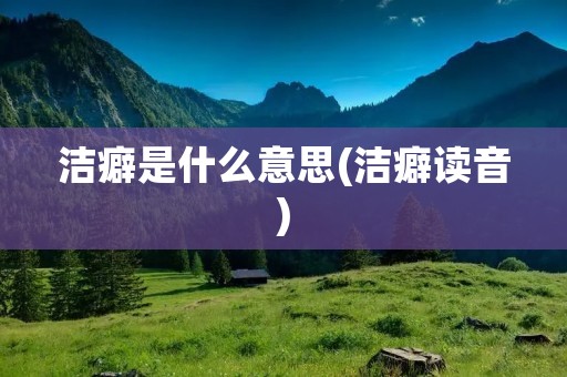 洁癖是什么意思(洁癖读音)