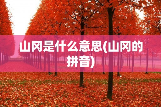 山冈是什么意思(山冈的拼音)