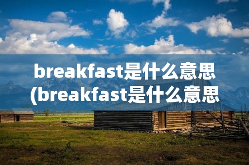 breakfast是什么意思(breakfast是什么意思)