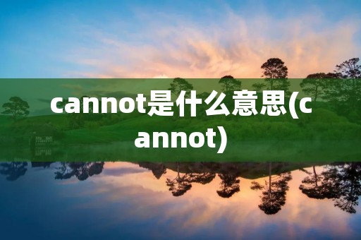 cannot是什么意思(cannot)