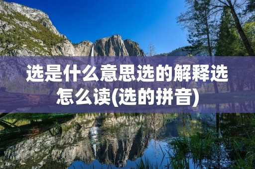 选是什么意思选的解释选怎么读(选的拼音)