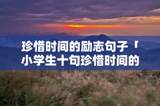 珍惜时间的励志句子「小学生十句珍惜时间的名言」