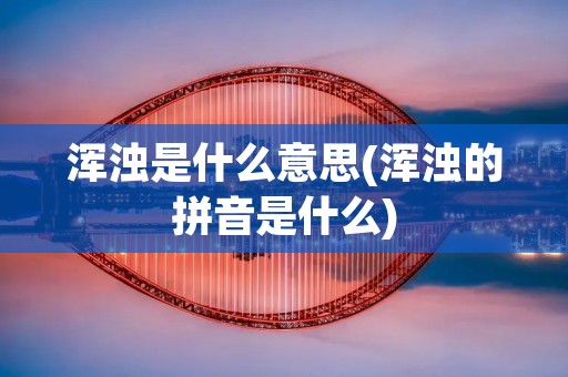 浑浊是什么意思(浑浊的拼音是什么)