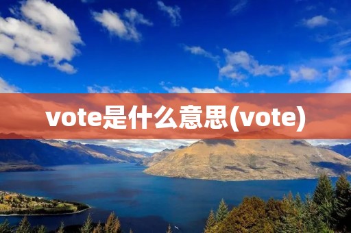 vote是什么意思(vote)