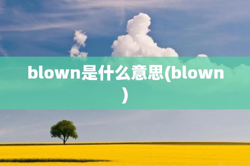 blown是什么意思(blown)
