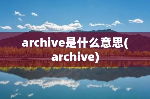 archive是什么意思(archive)