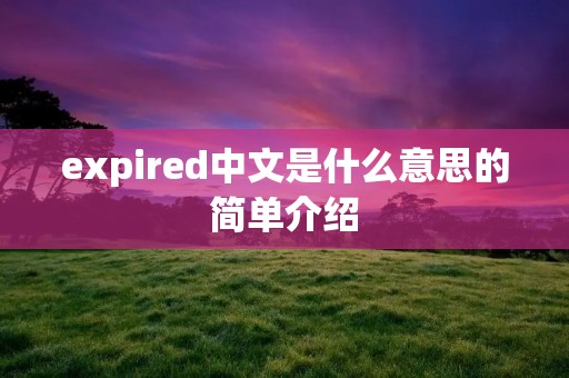 expired中文是什么意思的简单介绍