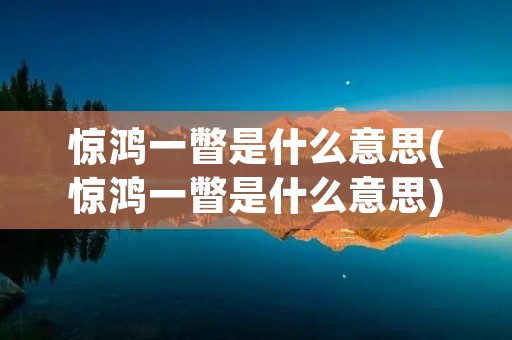 惊鸿一瞥是什么意思(惊鸿一瞥是什么意思)