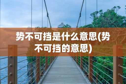 势不可挡是什么意思(势不可挡的意思)