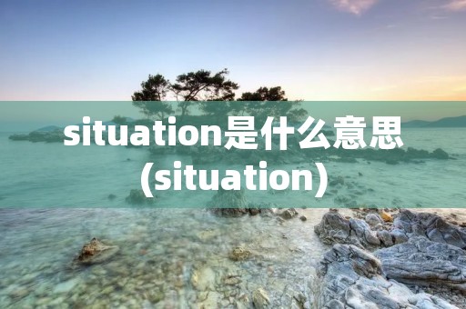 situation是什么意思(situation)