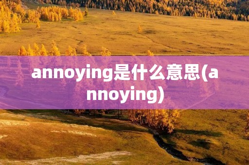 annoying是什么意思(annoying)