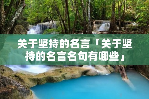 关于坚持的名言「关于坚持的名言名句有哪些」
