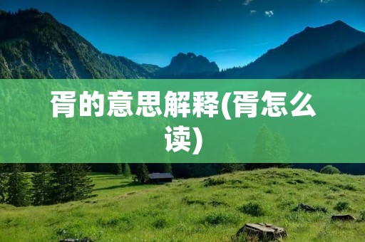 胥的意思解释(胥怎么读)