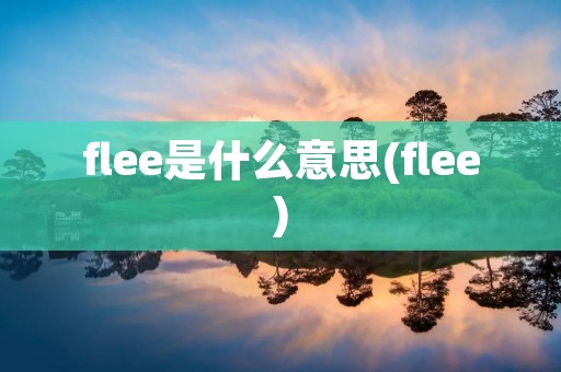 flee是什么意思(flee)