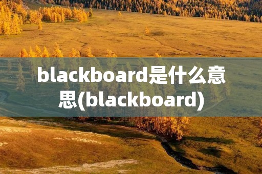 blackboard是什么意思(blackboard)