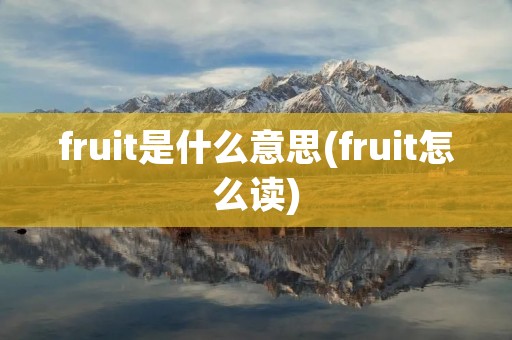 fruit是什么意思(fruit怎么读)