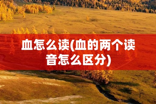 血怎么读(血的两个读音怎么区分)
