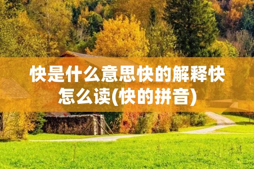 快是什么意思快的解释快怎么读(快的拼音)
