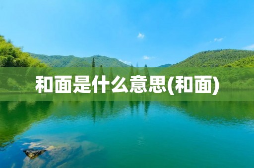 和面是什么意思(和面)