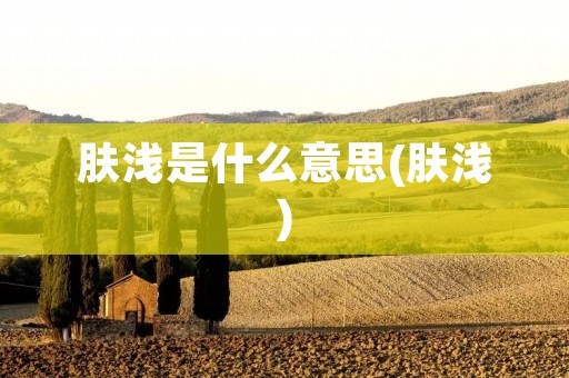 肤浅是什么意思(肤浅) 肤浅是什么意思(肤浅)
