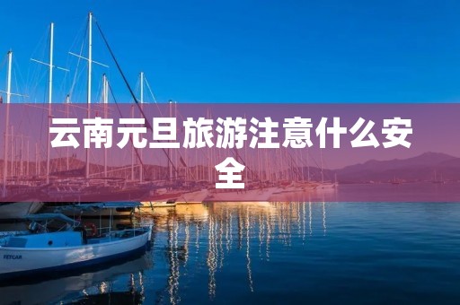 云南元旦旅游注意什么安全