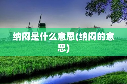 纳闷是什么意思(纳闷的意思)
