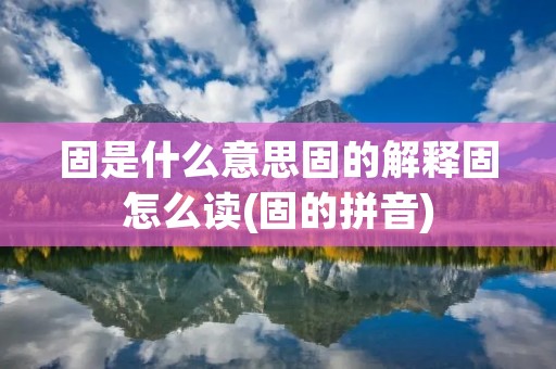 固是什么意思固的解释固怎么读(固的拼音)