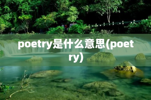 poetry是什么意思(poetry)