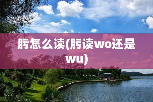肟怎么读(肟读wo还是wu)