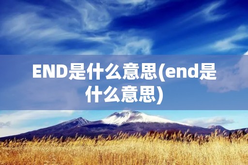 END是什么意思(end是什么意思)