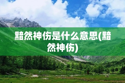 黯然神伤是什么意思(黯然神伤)