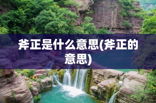 斧正是什么意思(斧正的意思)