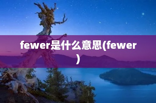 fewer是什么意思(fewer)
