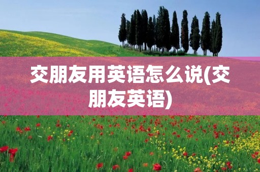 交朋友用英语怎么说(交朋友英语)