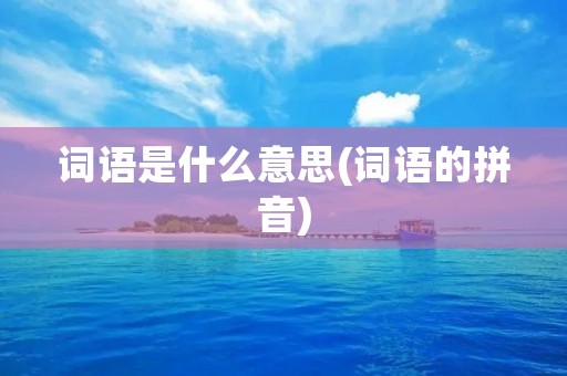词语是什么意思(词语的拼音)