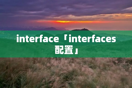 interface「interfaces配置」 interface「interfaces配置」