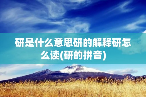 研是什么意思研的解释研怎么读(研的拼音)