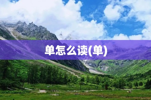 单怎么读(单)