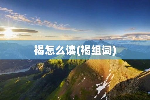 褐怎么读(褐组词)