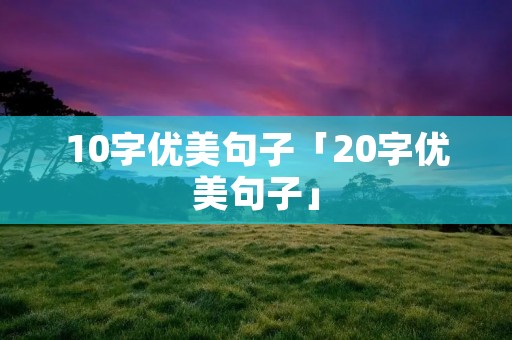 10字优美句子「20字优美句子」